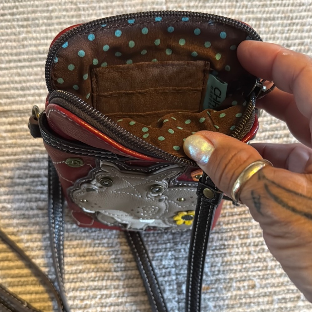 Chala Burgundy Mini Bag with Hippo Design - Picture 4 of 7